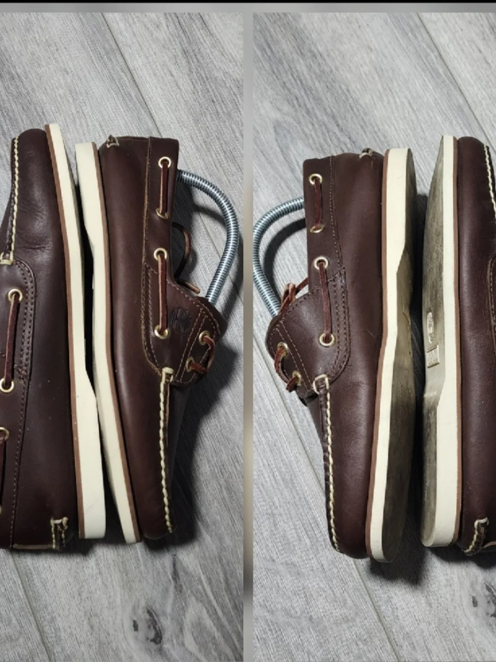 Timberland Classic 2 Eye Brown Leather Moc Toe Boat Shoes Loafers Mens Size 8